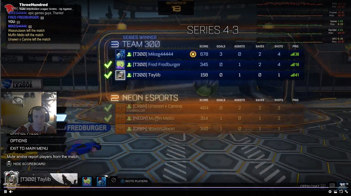 esport300's tweet photo. Nice job Rocket League Roster, just beat Neon Esports in a BO7 Scrim. https://t.co/abF3Z2bFS7