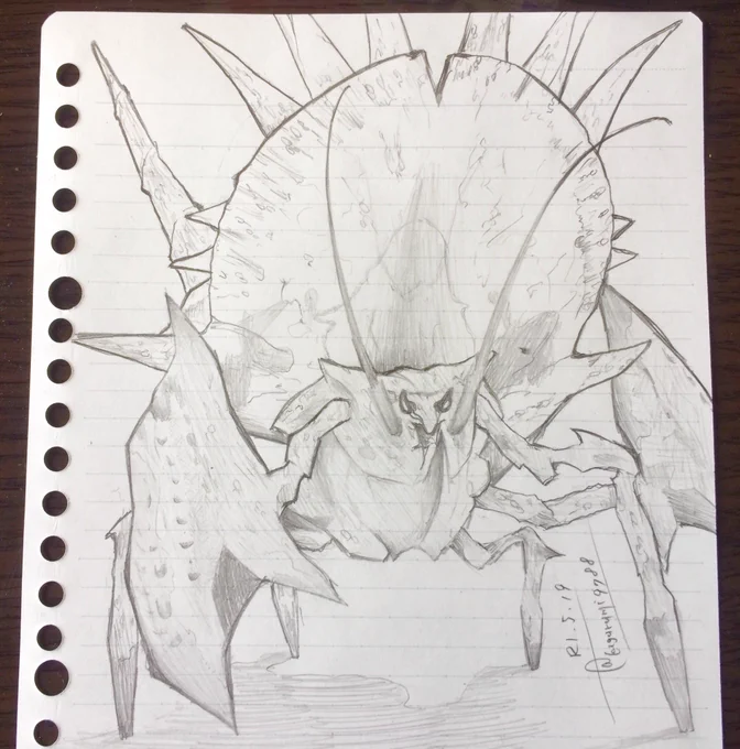 ダイミョウザザミ描きました(笑)(笑)
#絵描きさんと繋がりたい
#アナログ絵 #モンハン #落書き 
#モンハン好きと繋がりたい 