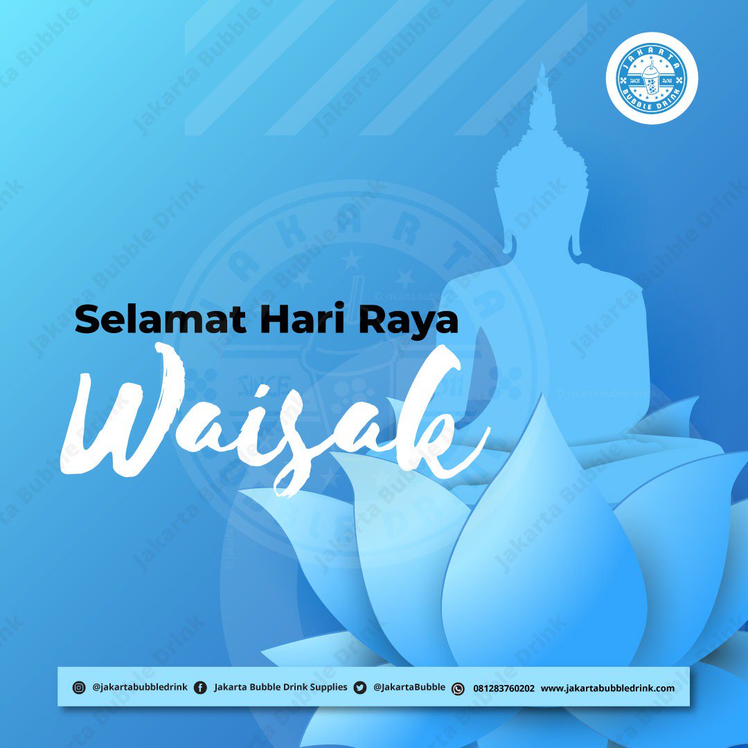 JakartaBubble's tweet photo. Selamat Hari Raya Waisak 2019.
.
#tapiocapearl #cincauhitam #jellypowder #aloevera #eggpuding #silkypudding #popingboba
.
#jualbubbledrink #jualbubbletea #bubbledrink #bubukminuman #jakartabubble #jakartabubbledrink #backtothefront #janganlupacerita https://t.co/fXcDxNBCxb