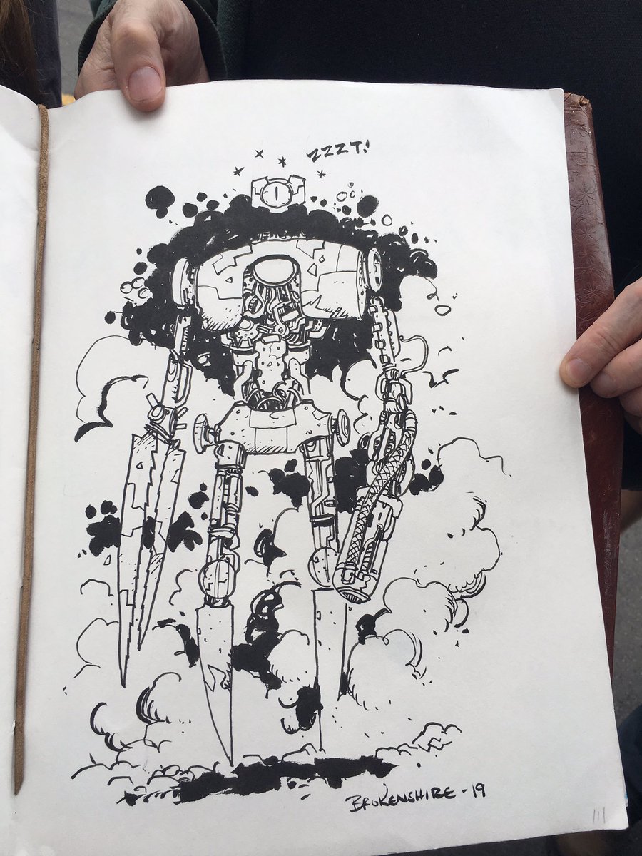 NickBrokenshire's tweet image. I thoroughly enjoyed drawing this #evilrobot. #comics #artcommissions