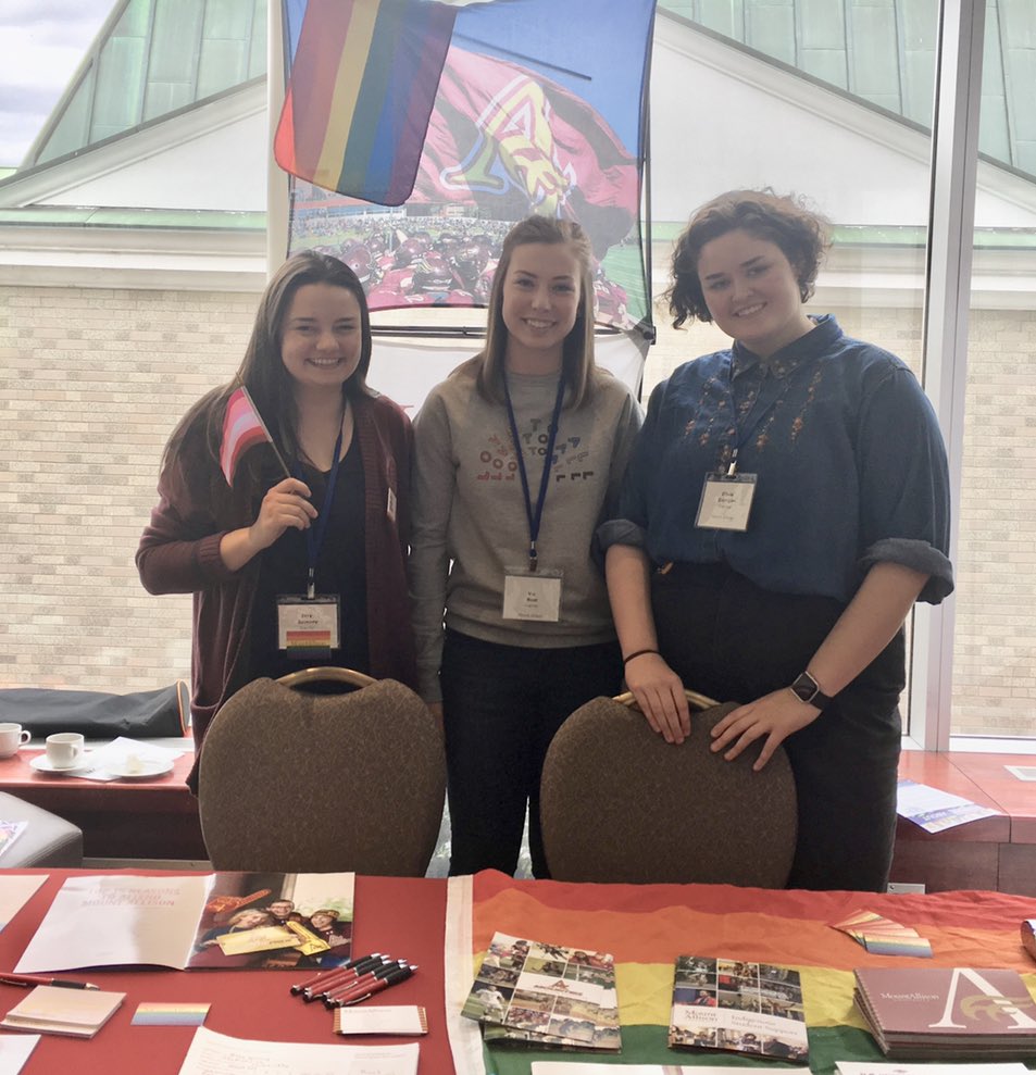 IsabelleSpinney's tweet photo. Yesterday I had the immense privilege of attending the #OUTShine conference hosted by @egalecanada  to chat with LGBTQ+ students and allies about @MountAllison - a great event with terrific students!! https://t.co/abVxkINjim