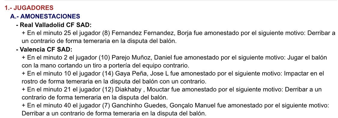 Domingortiz's tweet photo. Estaba equivocado. En el acta de De Burgos Bengoetxea aparece que @DaniParejo sí vio la amarilla. Con lo cual, ni el capitán ni @jose_gaya podrán jugar la primera jornada de la Liga 19/20. https://t.co/HFR5GWf8wf