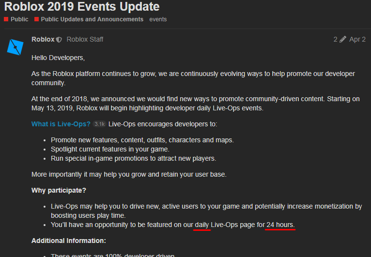 Ivy On Twitter Was Just Informed That This Is Intentional Roblox Has Set The First Few Months Of The Program To Last A Week Right Now The Comparison Between The Old Featured - roblox events 2018 april