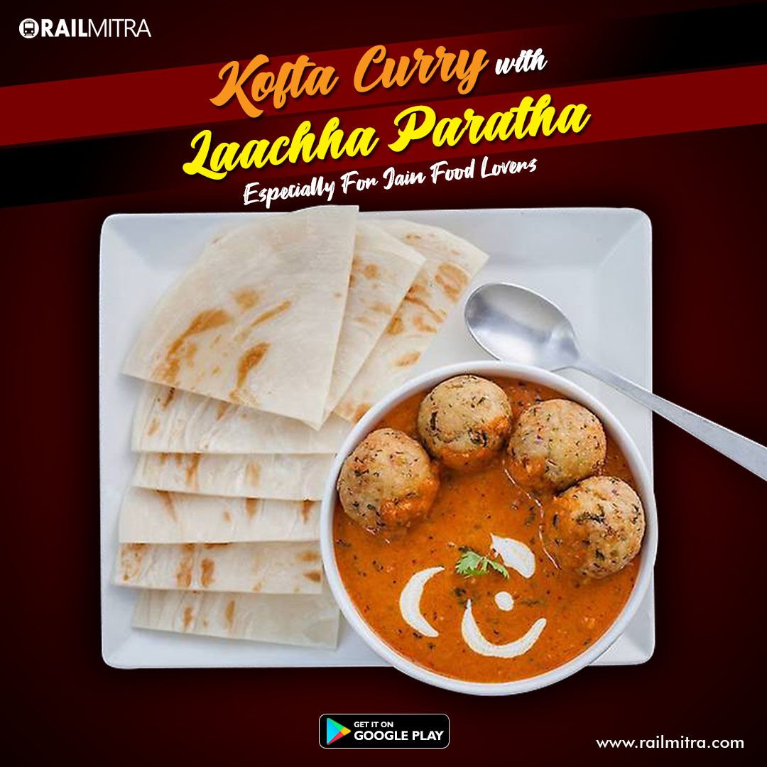 RailmitraaIndia's tweet image. #WeekendWow: A treat for Jain food lovers! RailMitra offers special Jain style Kofta curry with laccha paratha to relish your foody mood in the train journey. Call at 8102888222 or visit bit.ly/2w3Tuib
#JainFood #FoodService