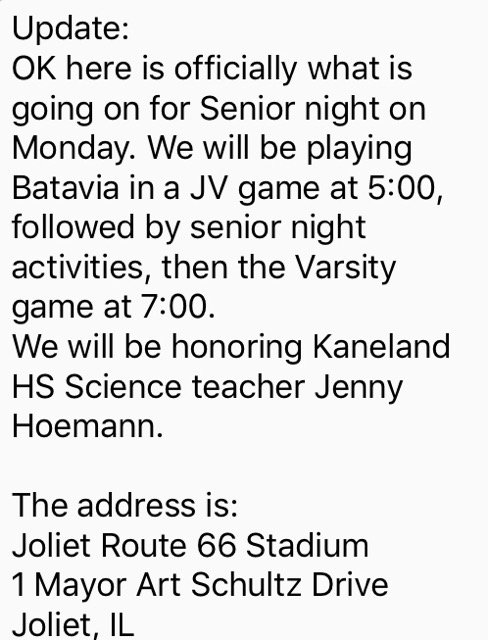 KHS_Knights's tweet photo. @KlandBaseball Update for Senior Night on Monday... https://t.co/N5P1V6v1eT