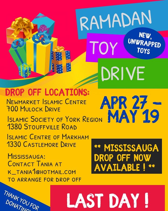 erumsimam's tweet photo. "The believer's shade on the Day of Resurrection will be his charity." Al-Tirmidhi, Hadith 604
#ramadan
#eidtoydrive 
@nationalzakatfoundation
#gtamuslims #yorkregion #newmarketislamiccenter #islamiccenterofmarkham #islamicsocietyofyorkregion
#mississaugamuslims
#masjiddaruliman https://t.co/geMBo8U8dh