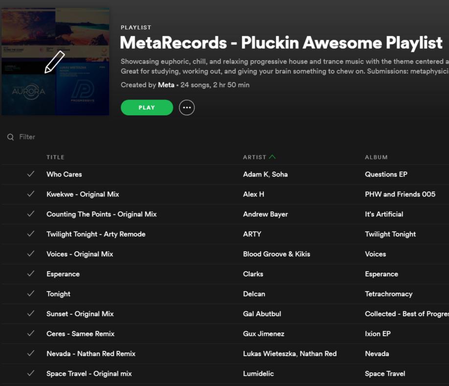 ImmMetaOfficial's tweet photo. Pluckin Awesome Spotify playlist has been updated: https://t.co/JUbV9zG0P0
.
.
.
.
#metarecords #pluckinawesome #playlist #spotify #arty #andrewbayer #delcan #ethanfox #roaldvelden #alexh #adamk #soha #mixcloud #edm #progressive #house #euphoric #chill #study #workout #gaming https://t.co/r3pQ4DEh6m