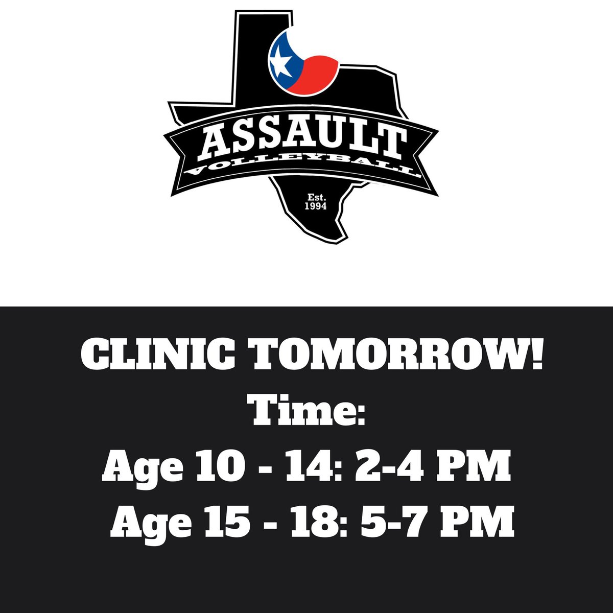 texasassaultvb's tweet photo. Tomorrow!!!!! https://t.co/pBUppykMao