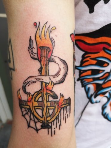 InTheJungleYT's tweet photo. @thebandGHOST New Ghost Tattoo! :) https://t.co/l9sTqVODvW