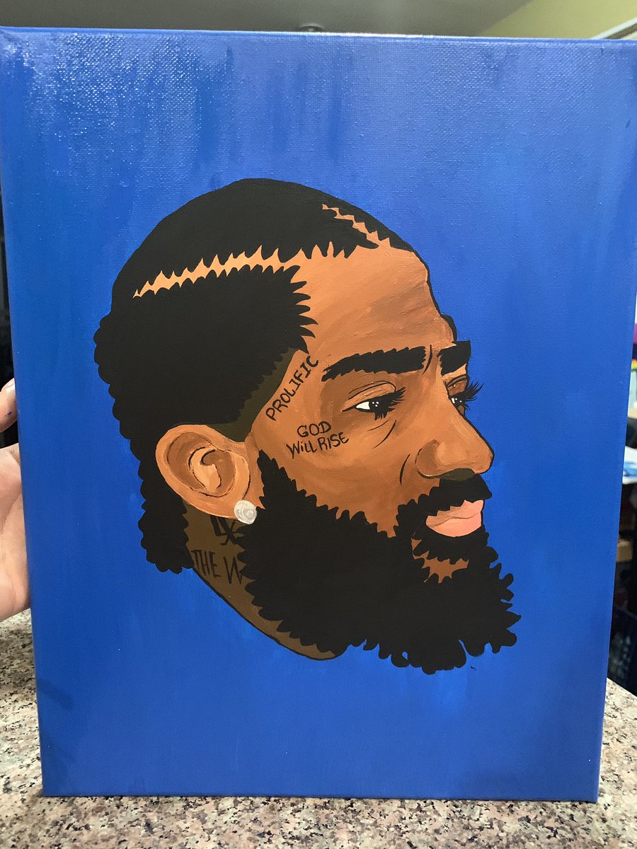 nicoleacostart's tweet photo. Tarde pero seguro, proud of myself #firstportrait #NipseyHussle 🏁💙 https://t.co/QLGC19zu9N