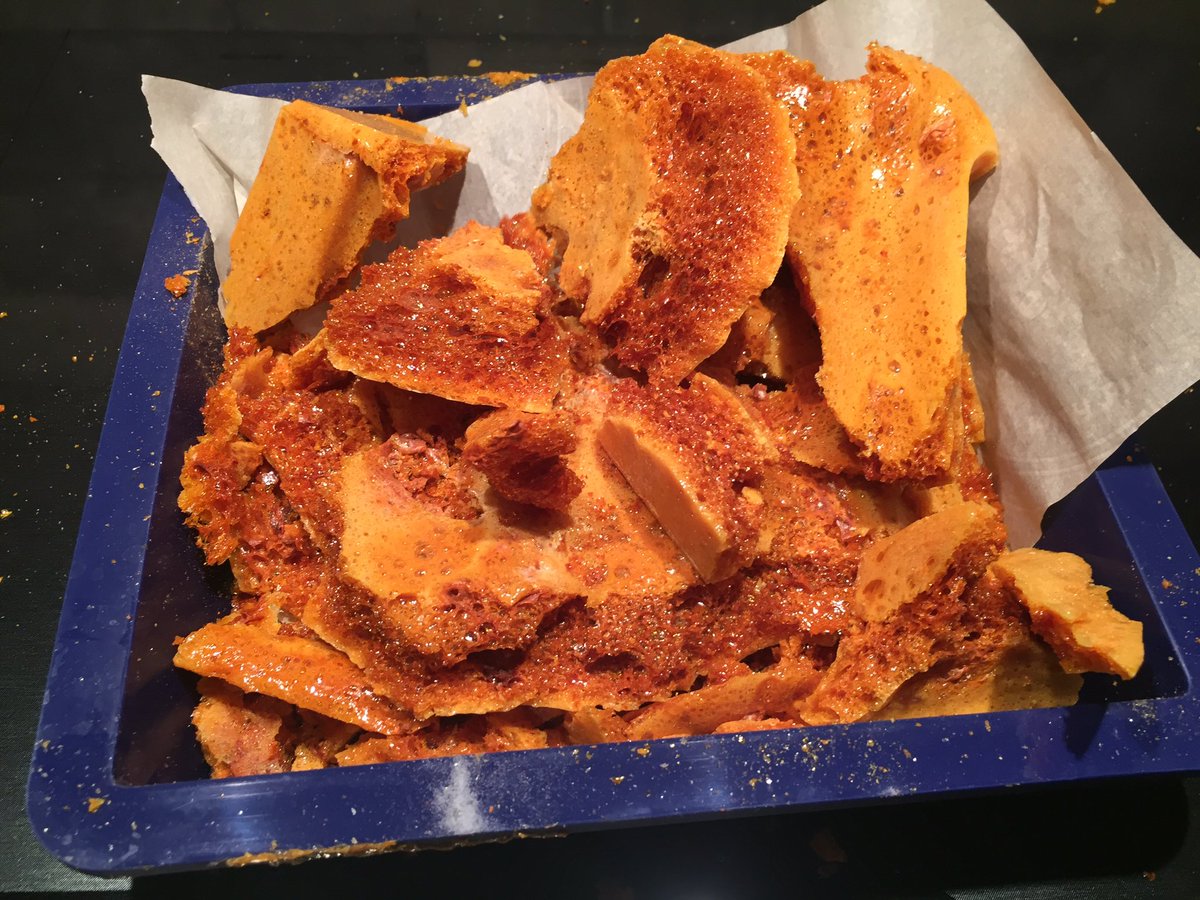 pentapod's tweet photo. Me at store: no, I will not buy that unhealthy Crunchie bar even though I’m really craving it.

Me at home: <googles honeycomb candy recipe and makes entire cake pan full>

🤦🏻‍♀️ #HobbitLife #HobbitProblems #nom https://t.co/nNiEVm648u