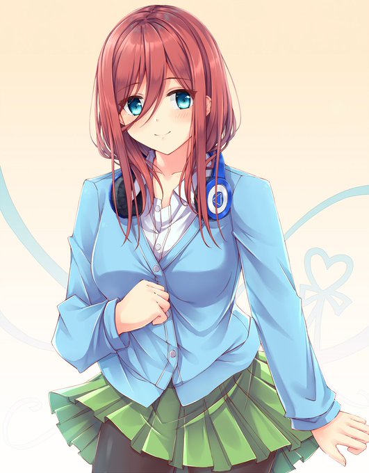 nokia.psdさんがTwitterに投稿した中野三玖(五等分の花嫁)のイラスト。