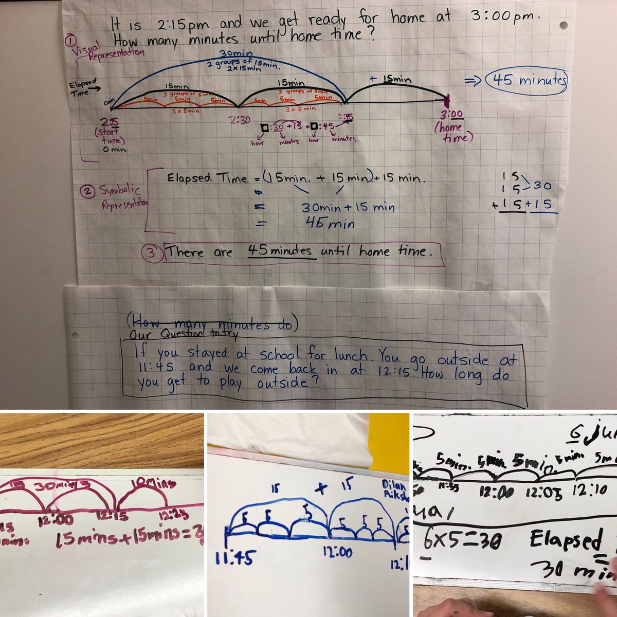 IrvingClassroom's tweet photo. Reflecting on this week and what a great day @TDSB_MSPS working with grade 3s to demonstrate their understanding of #elapsed time using the #numberline exciting to see the beginning of #unitizing and #multiplicativethinking @LC3_TDSB @KinIrving1 @TDSBmath411 https://t.co/yrt1knoSLC