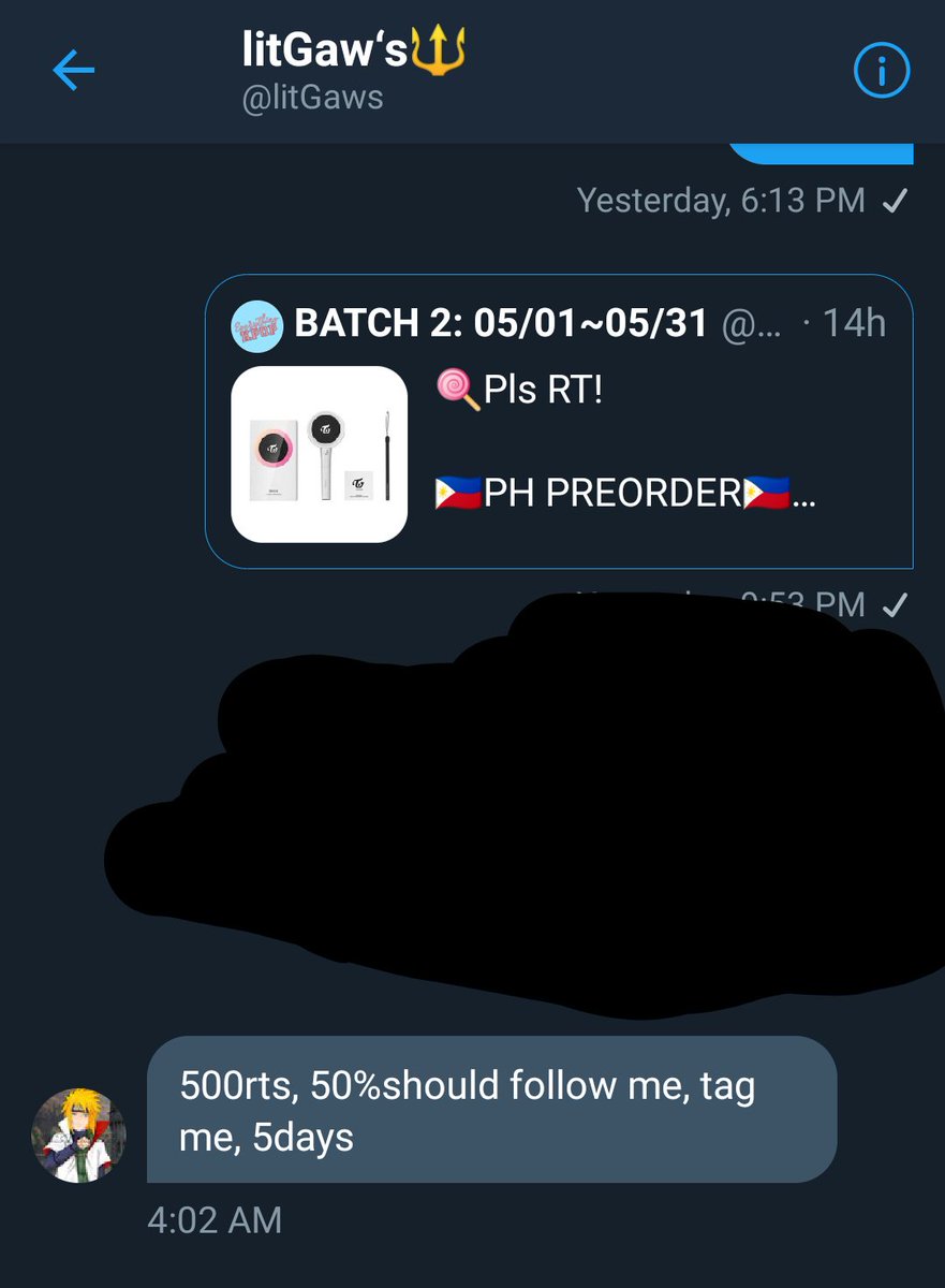 myouitozakim's tweet photo. Guys please help me I only have 5 days. I really want candy bong Z. I dont have mone to buy one. And also iam just a small acc so please help me 😭 Also follow @litGaws !!! 
Drop your rt deal here so I can also help you

#TWICEWORLDTOUR2019 #twice #TWICELIGHTS #TWICEinManila https://t.co/AGL3EovSPt