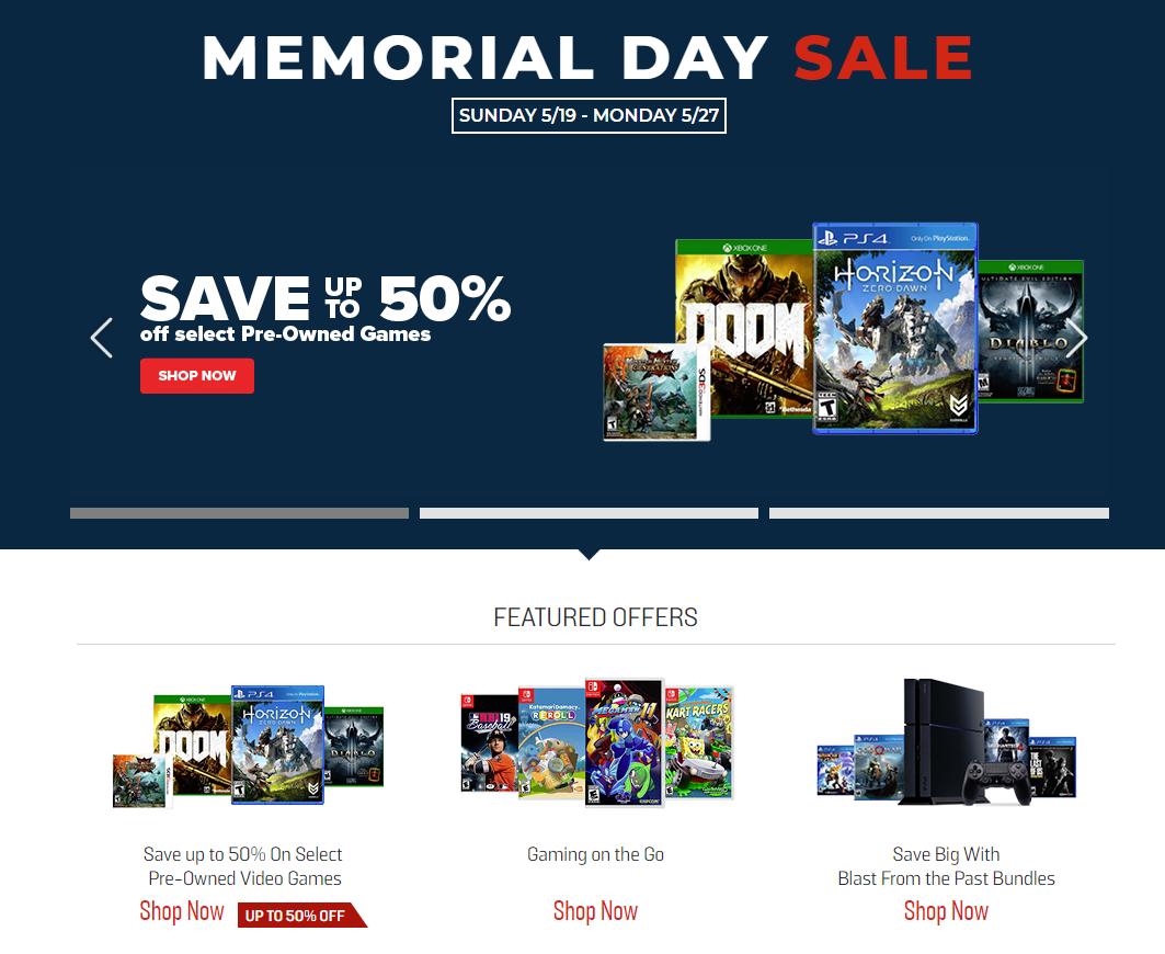 gamestop memorial day sale