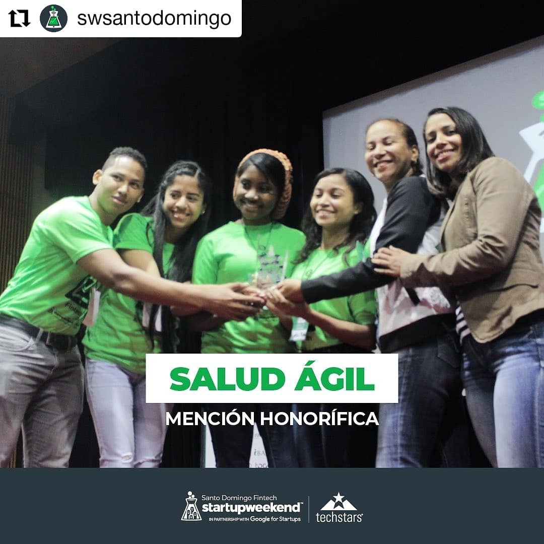 FideliaMatos's tweet photo. We are proud to be the winning team of the Honorable Mention Award in Startup Weekend Fintech 2019. It was a strong work team.
#StartupWeekendFinTech #swFinTech #SaludÁgil #Ságil #WomenInTech https://t.co/gmkFPLBsKX