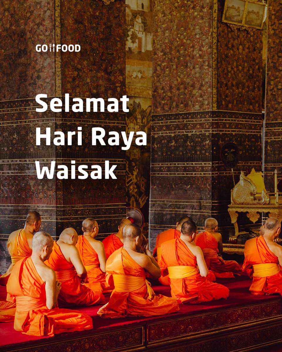 Mari kita pastikan setiap perbuatan dan ucapan yang keluar dari mulut benar adanya dan didasari ketulusan hati. Biar di hari yang suci ini, Anda juga menerima pencerahan dan kelegaan hati!

Selamat Hari Raya Waisak, Partner GO-FOOD.