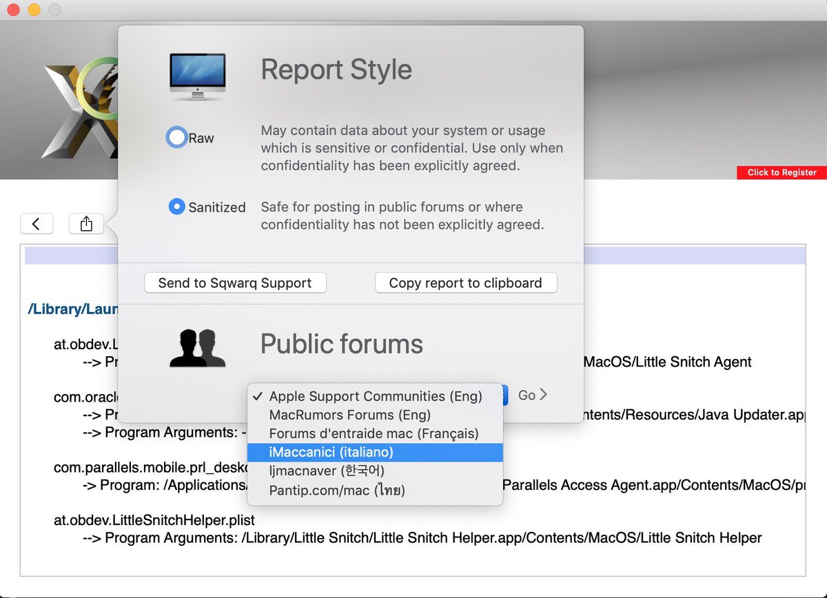sqwarq's tweet image. #DetectX Swift:  10 Secrets I Bet You Didn't Know [3/10]:
Need help understanding what's wrong with your #Mac? Copy a safe (no personal info) report &amp;amp; hit up your fave Support forum from within DTXS interface! 😲
sqwarq.com/detectx
#Malware #apple #macOS #adware #security