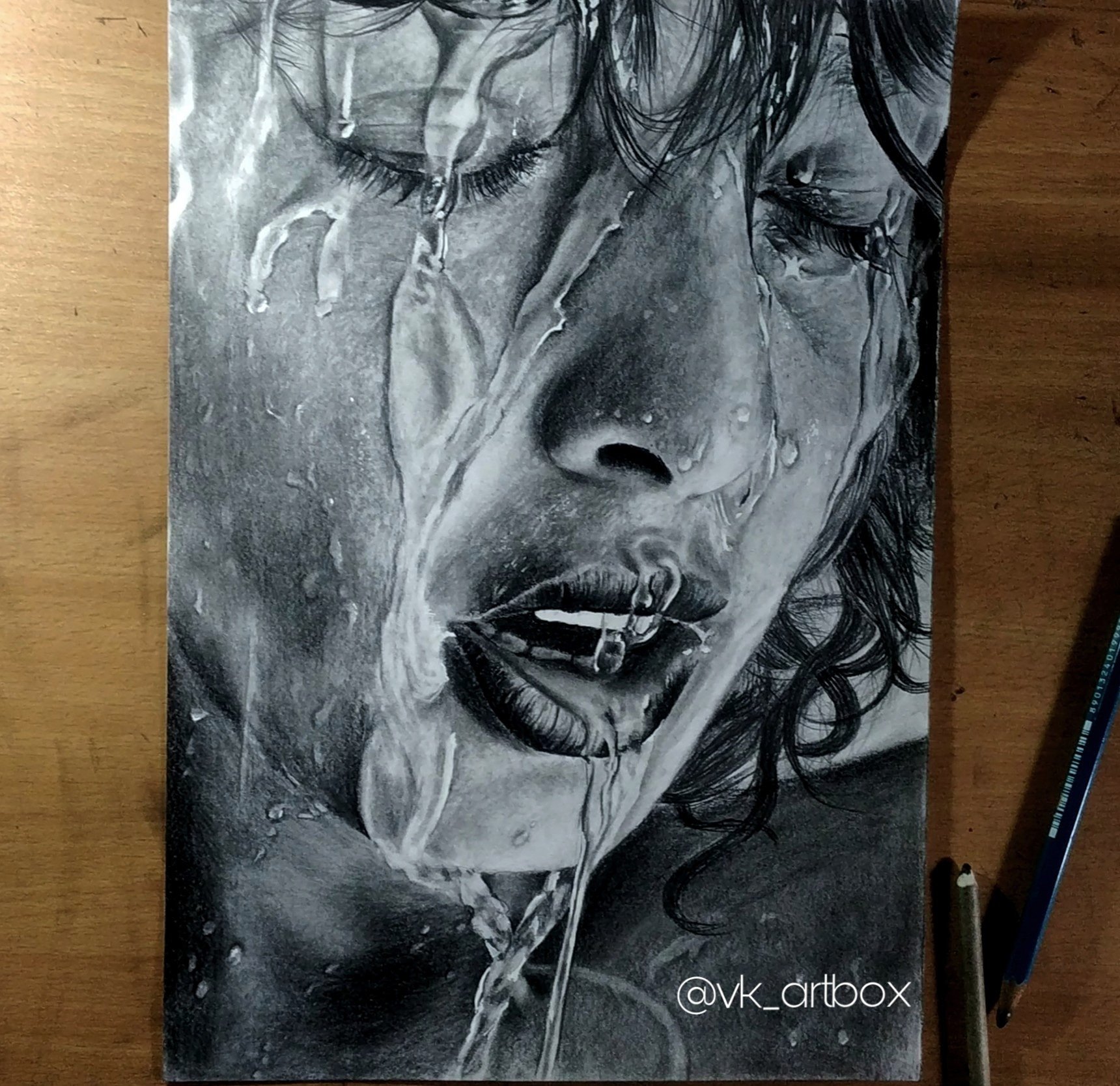 hyperrealism drawing water