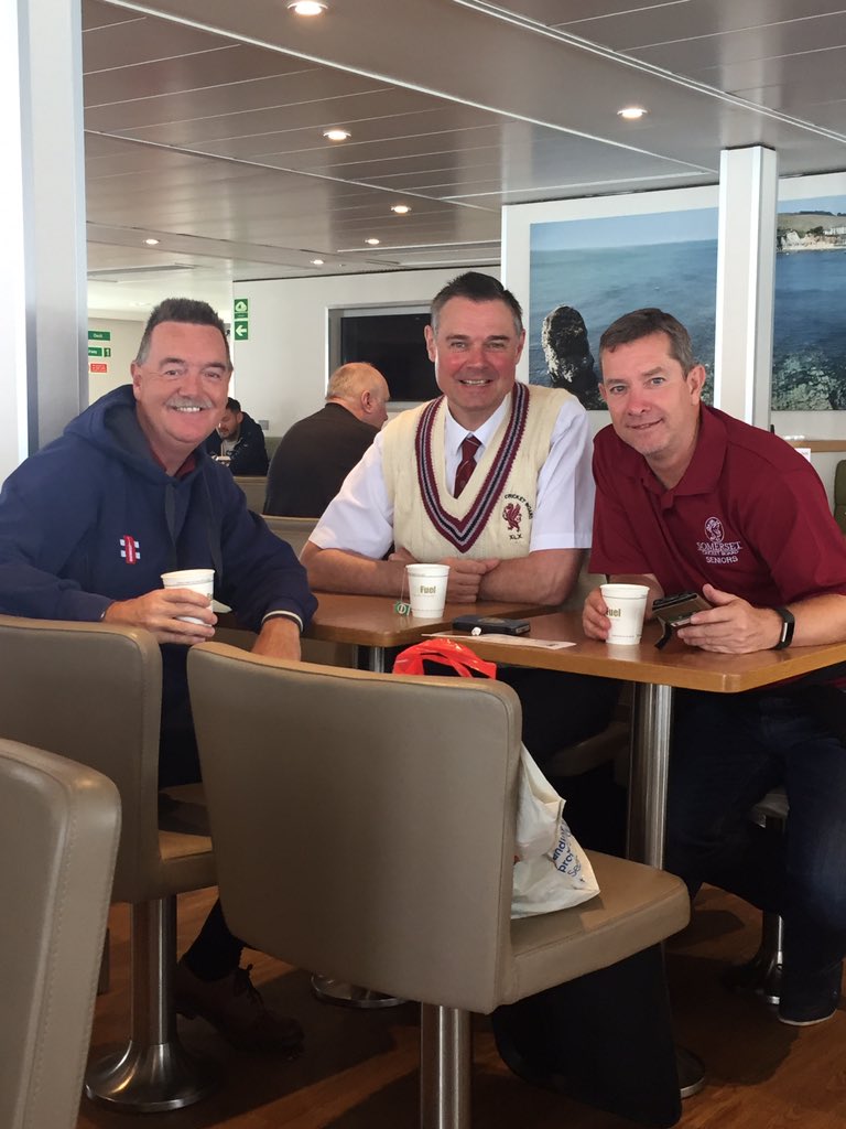 andy_fuss's tweet photo. On the boat to @Isleofwight for @SomersetCCC seniors 1st ECB league game against IOW . Just a gentle breakfast team gathering!!! Not too rowdy....yet !! @Fusselsrapeseed #hopingforawin #athletes https://t.co/pZB879t4rq