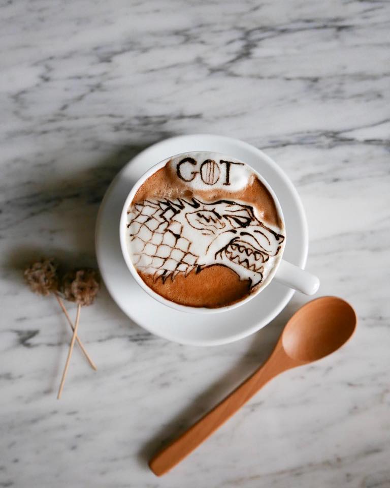 Baristalb's tweet photo. To all Games of Thrones Lovers !
This Barista cup of coffee will definitely keep you awake and entertained for GOT season Finale 😍🐺☕
Thank you @periperipeng for this piece of art!
#BaristaEspresso #AnyMoment #gotaddicts #got #gameofthrones #latteart https://t.co/ocafZ4Z3JM