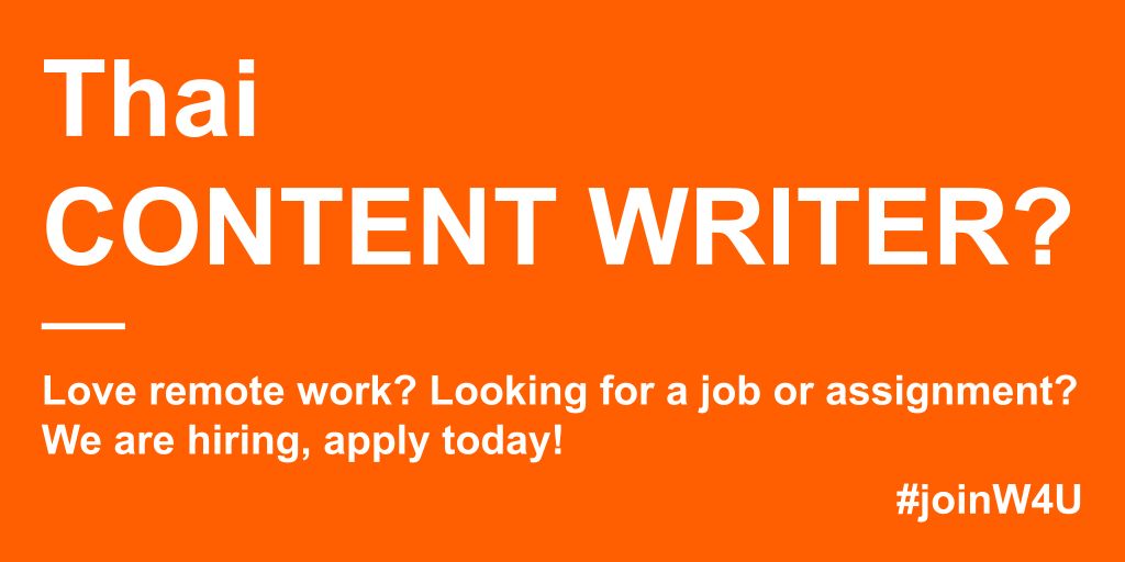 Wings4U's tweet photo. We are hiring freelance #writers and #journalists fluent in #Thai and #English. Do you have experience interviewing people in your local language and creating content based on it? Then this might be the job for you: https://t.co/0wyCszxeLc https://t.co/7Xlwfbo5mI