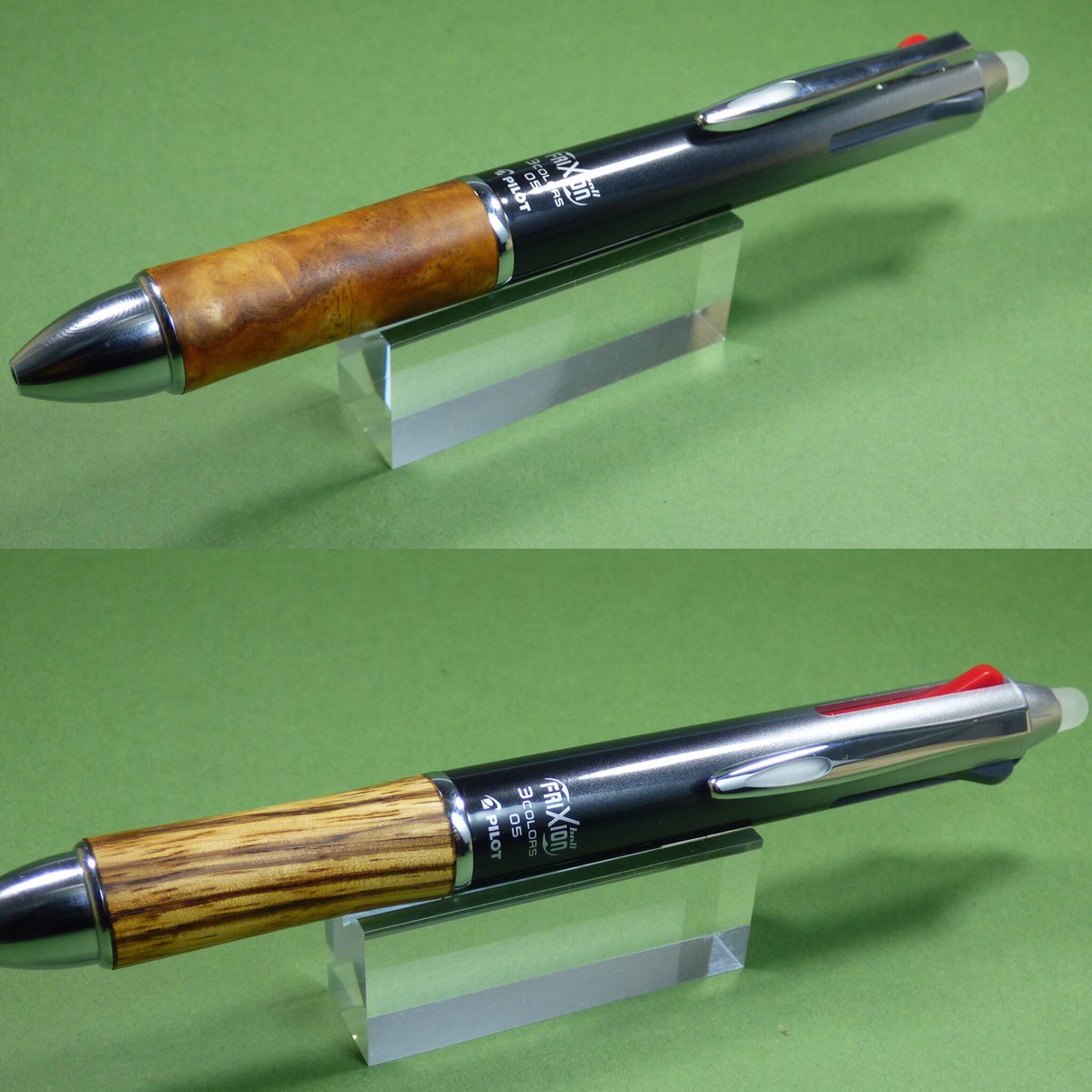 綺麗な黒柿のツートーンをシャーペンに。 合わせて先日のジェット