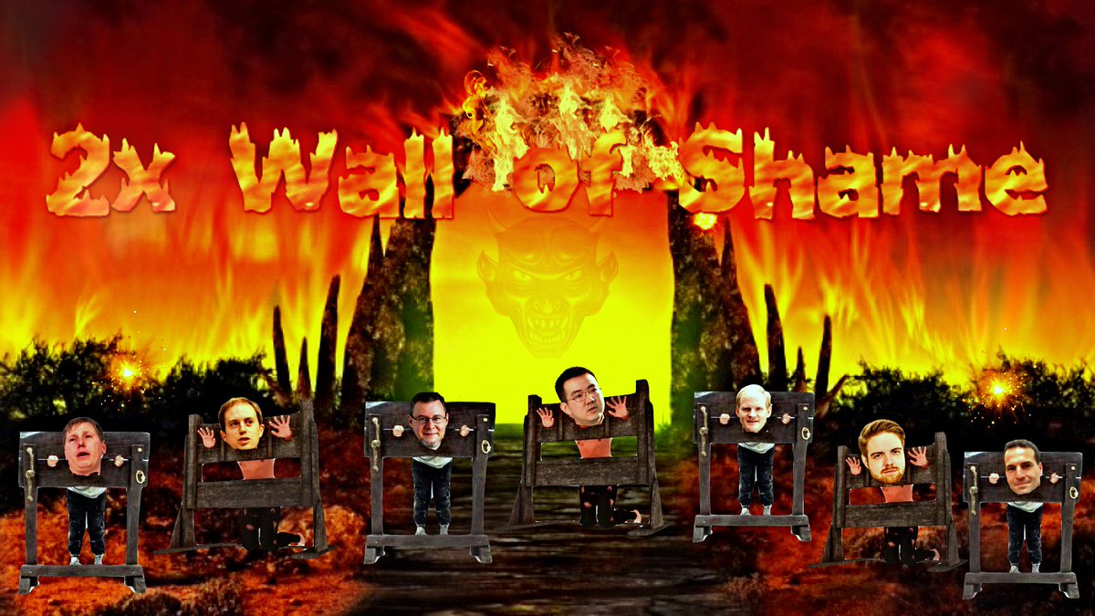 BitcoinMemeHub's tweet image. Since we are discussing #SegWit2x again these days on Twitter - here is the &apos;Wall of Shame&quot; for everyone to remember who main group of conspirators were. 🔥🔥🔥