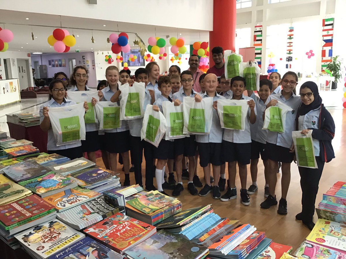 DIAB_Grade5's tweet photo. Happy shoppers! Thanks to DC Books who offered such a wonderful selection; our children at DIA al Barsha are very exited to get stuck into their new reading material 😃 #diabreaders #diabknowledge #dcbooks https://t.co/hBv0l3Qorr