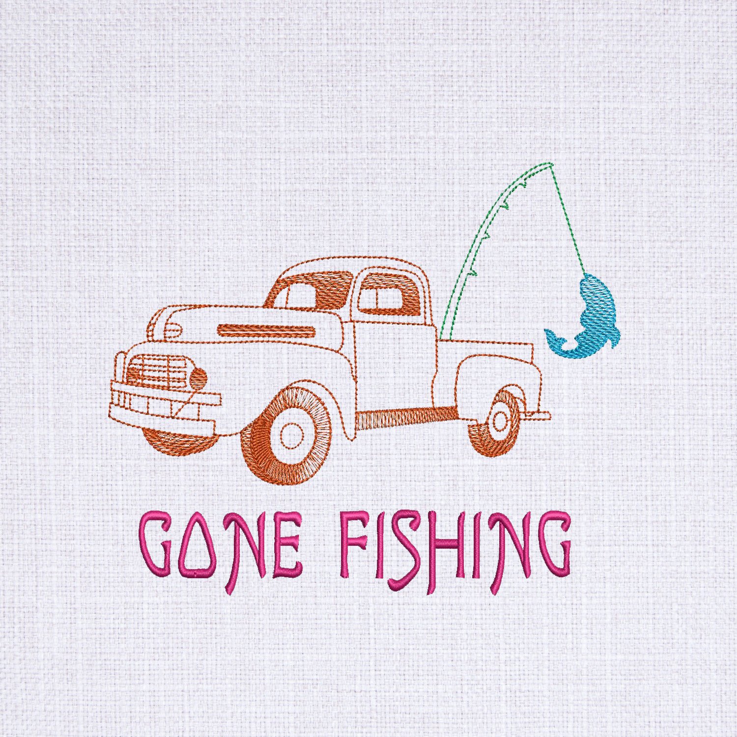 paadarclub on X: Summer Truck Gone Fishing Vintage Stitch