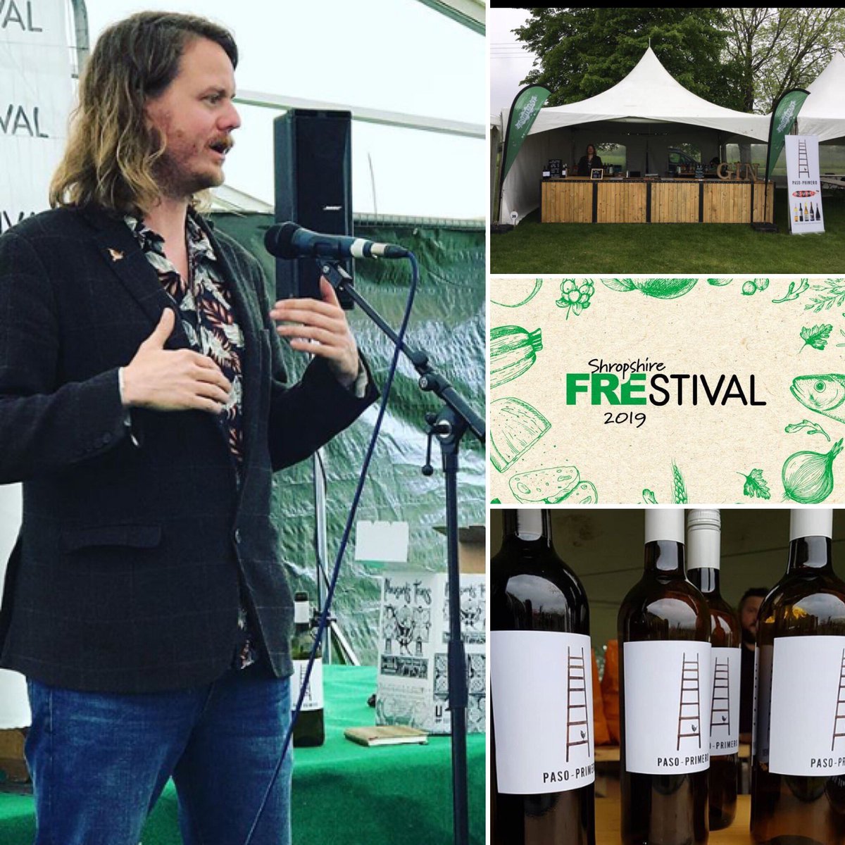paso_primero's tweet photo. Fantastic day at the inaugural @ShropFrestival. We helped stock a fully #vegan bar with Darren from @GindifferentBar and chatted about what makes wine non-vegan with Robin from @iron_and_rose &amp; @glouglou_sy1. The clear message from all of us was to think about what you drink! https://t.co/JaMYV6OrXa