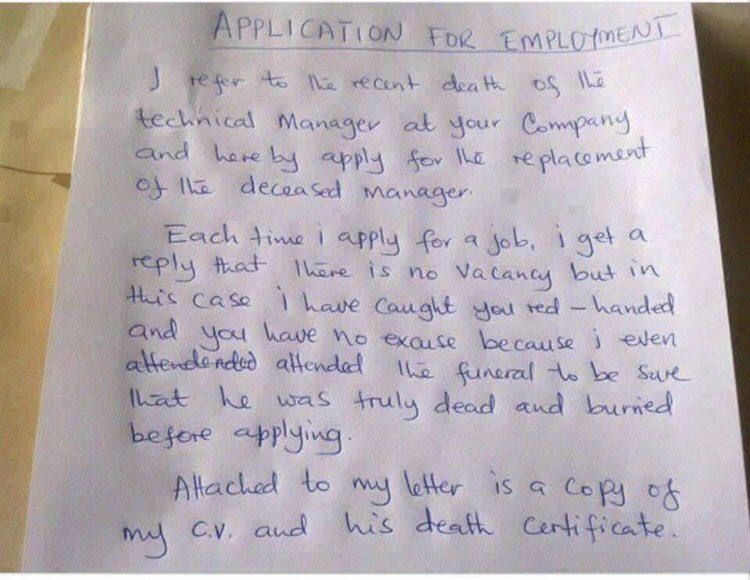 We know the job market can be very competitive but this candidate really has left no stone unturned in their job application 😱 #jobmarket #jobapplication #funny #research #deadcert #candidate #coveringletter