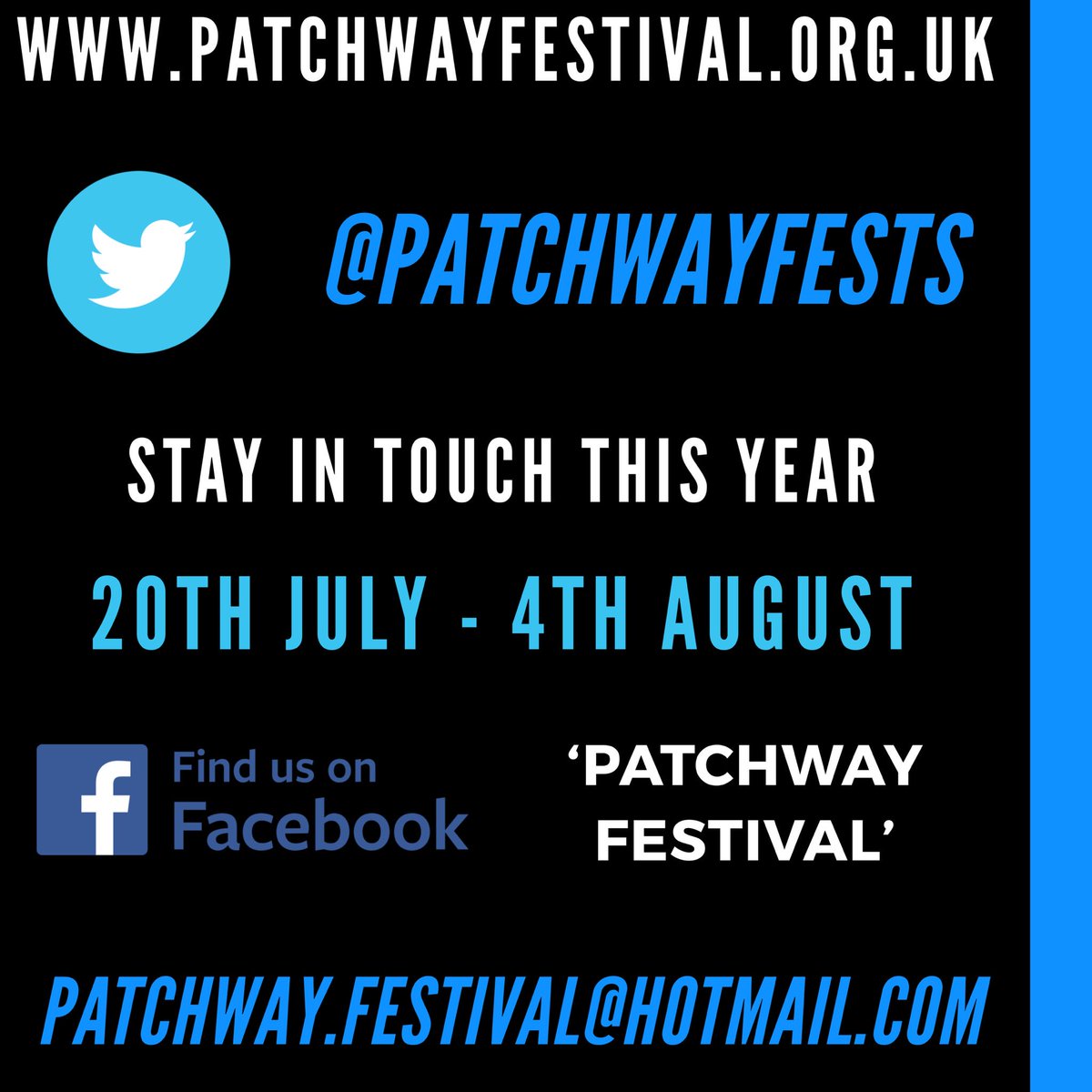 We will be live tweeting this year from most events using #Patchfest19 - Come and get #connected