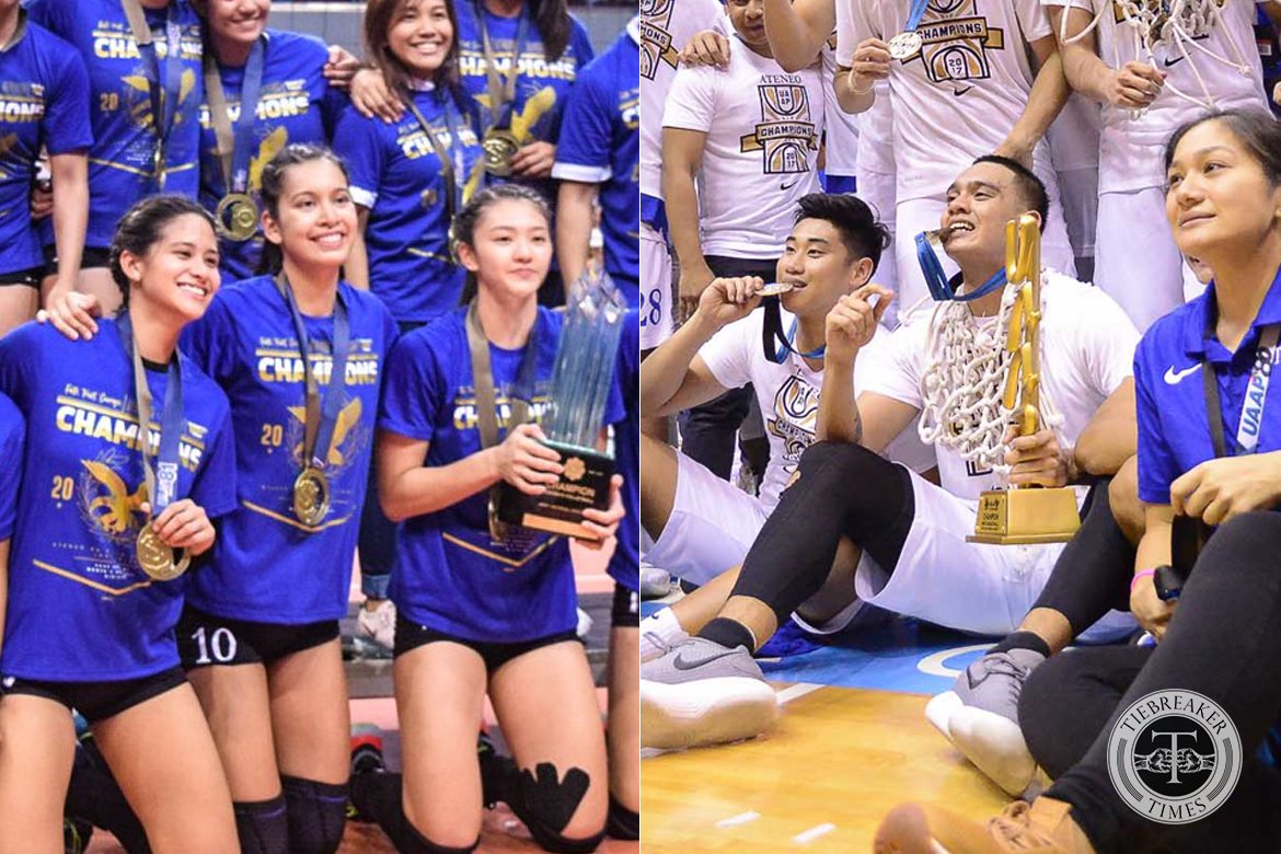 tiebreakertimes's tweet photo. #UAAPSeason81Finals Tolentino siblings [@_kattolentino and @Vince5Tolentino] made sure to bring glory to Ateneo in final years >> https://t.co/IKYi1ozkSP https://t.co/Q9zN3e7Lli
