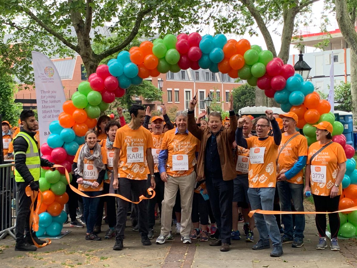 royalmarsden's tweet photo. And they're off! Thanks to @billtu and @CNEamonn for getting the first set of walkers going for the @BanhamSecurity #MarsdenMarch https://t.co/SAkYzNaqfE