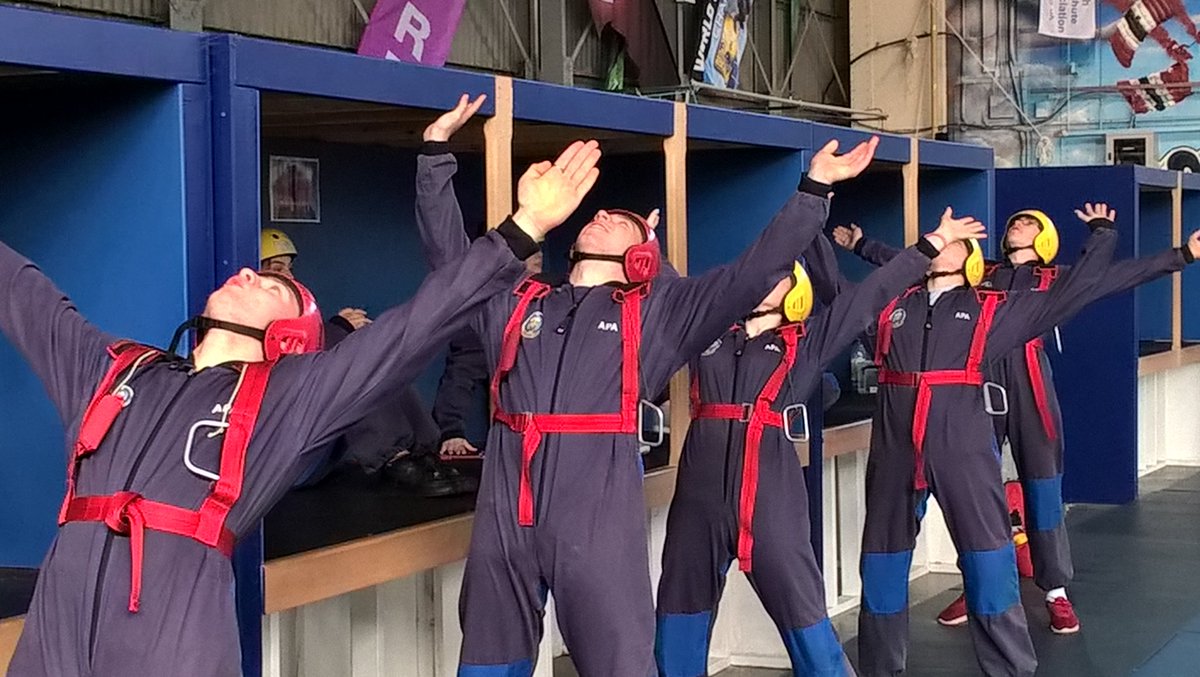 Refresher training before undertaking their 2nd static line jump later this morning.