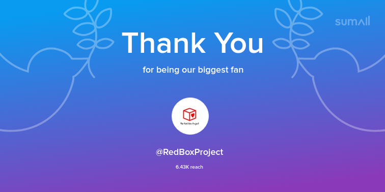 Our biggest fans this week: RedBoxProject. Thank you! via sumall.com/thankyou?utm_s…