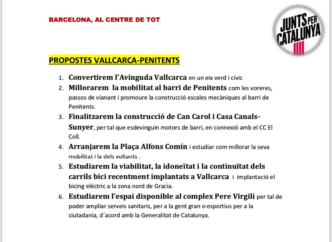JuntsxcatGracia's tweet photo. #ProgramaJuntsXCat
#ProgramaBarriaBarri
VALLCARCA-PENITENTS🎯
#QuimFornxBCN #PdeCat
@JuntsxCatBCN
#CreieimEnBCN
#CreiemEnGràcia
#municipals2019BCN https://t.co/Y0KZAd7LRl