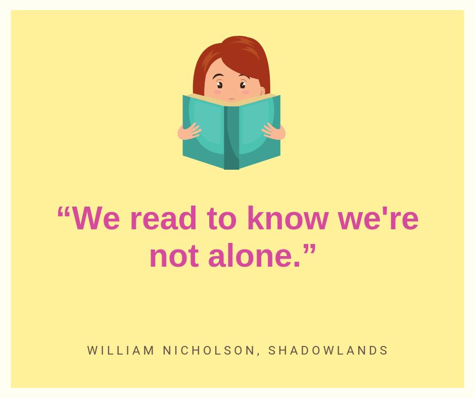 EalingReading's tweet photo. This is so true, finding a #book which resonates with your own #experiences, even if it challenges them, helps us all feel less alone. #GetEalingReading #ReadingQuotes https://t.co/N2jLHd67Ag