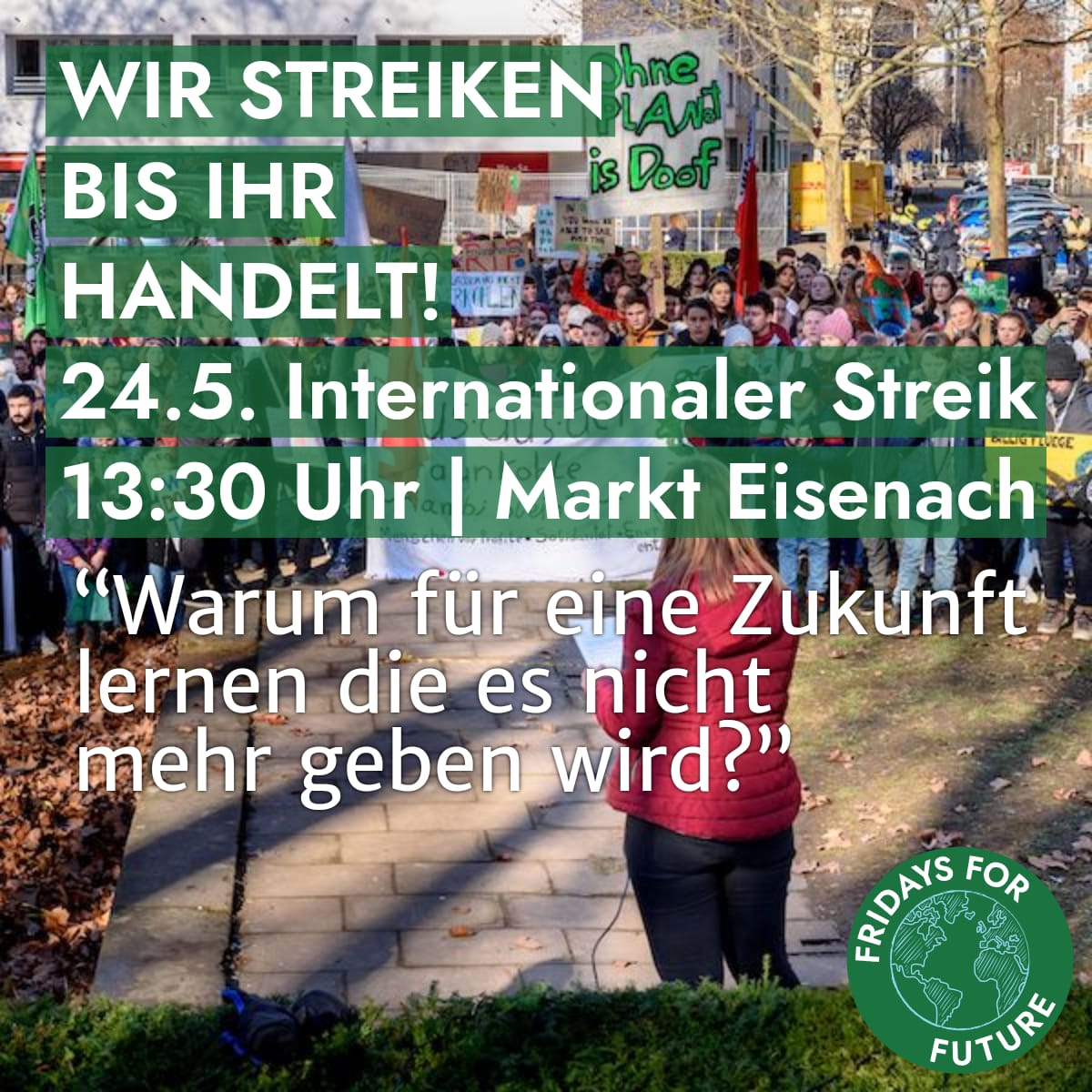 2 Tage vor der #Europawahl2019 streiken wir wieder auf dem Markt, um auf die Wichtigkeit des Klimawandels aufmerksam zu machen. Lasst uns die Wahl am 26.5. zur #Klimawahl machen! #voteclimate #FridaysForFuture