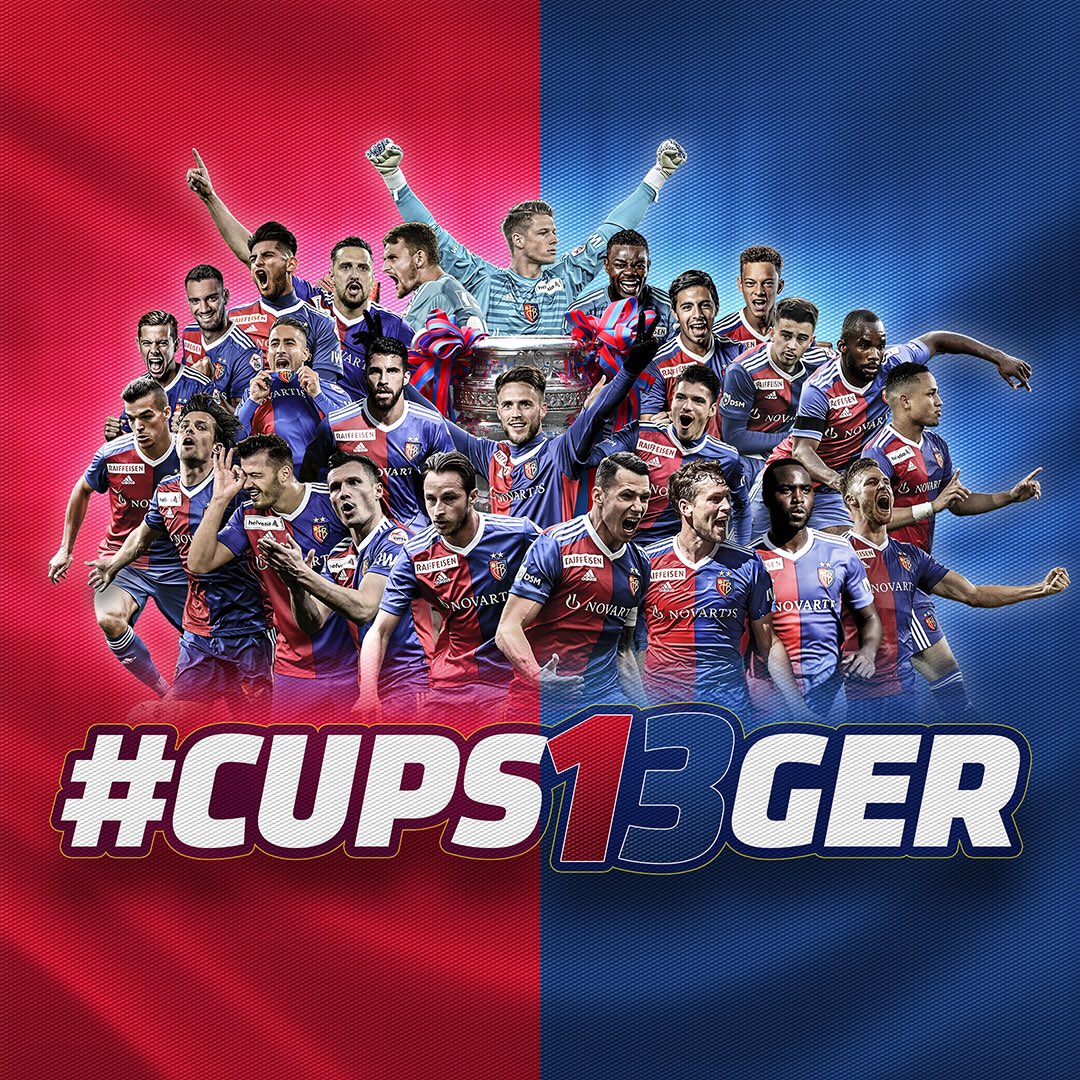 FCBasel1893's tweet photo. Mir sin #cups13ger 2019 🤩! Alli uff e Barfi!
🏆🏆🏆🏆🏆🏆🏆🏆🏆🏆🏆🏆🏆 #FCBasel1893 #zämmestark #rotblaulive https://t.co/y0BO3IejIz