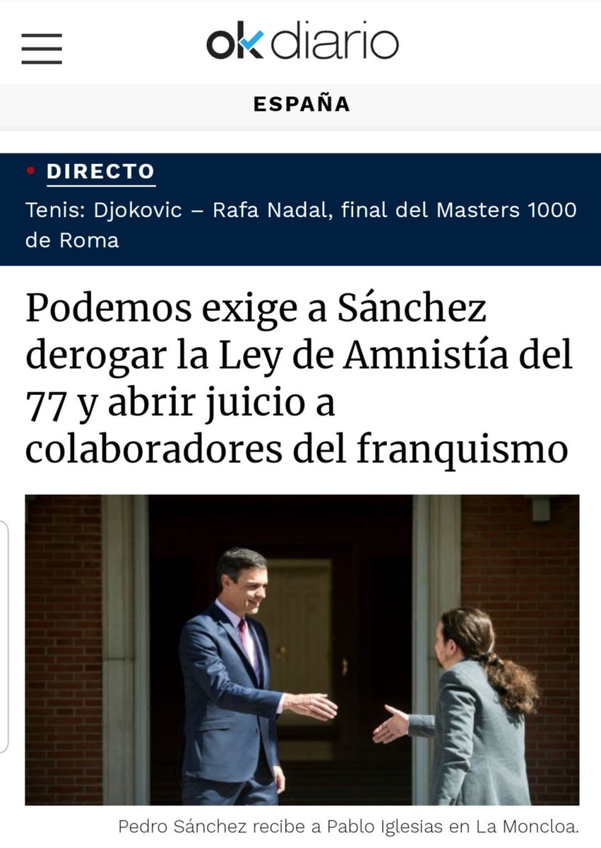 Santi_ABASCAL's tweet photo. Sin Ley de Amnistía habría que ilegalizar al PSOE por golpista, y reabrir todos los asesinatos de ETA, GRAPO y FRAP, donde militaba el padre de Iglesias...
Si la izquierda quiere hacer un juicio a la historia, VOX no se va a callar como la derechita cobarde o los equidistantes https://t.co/haR9bCx4Pi