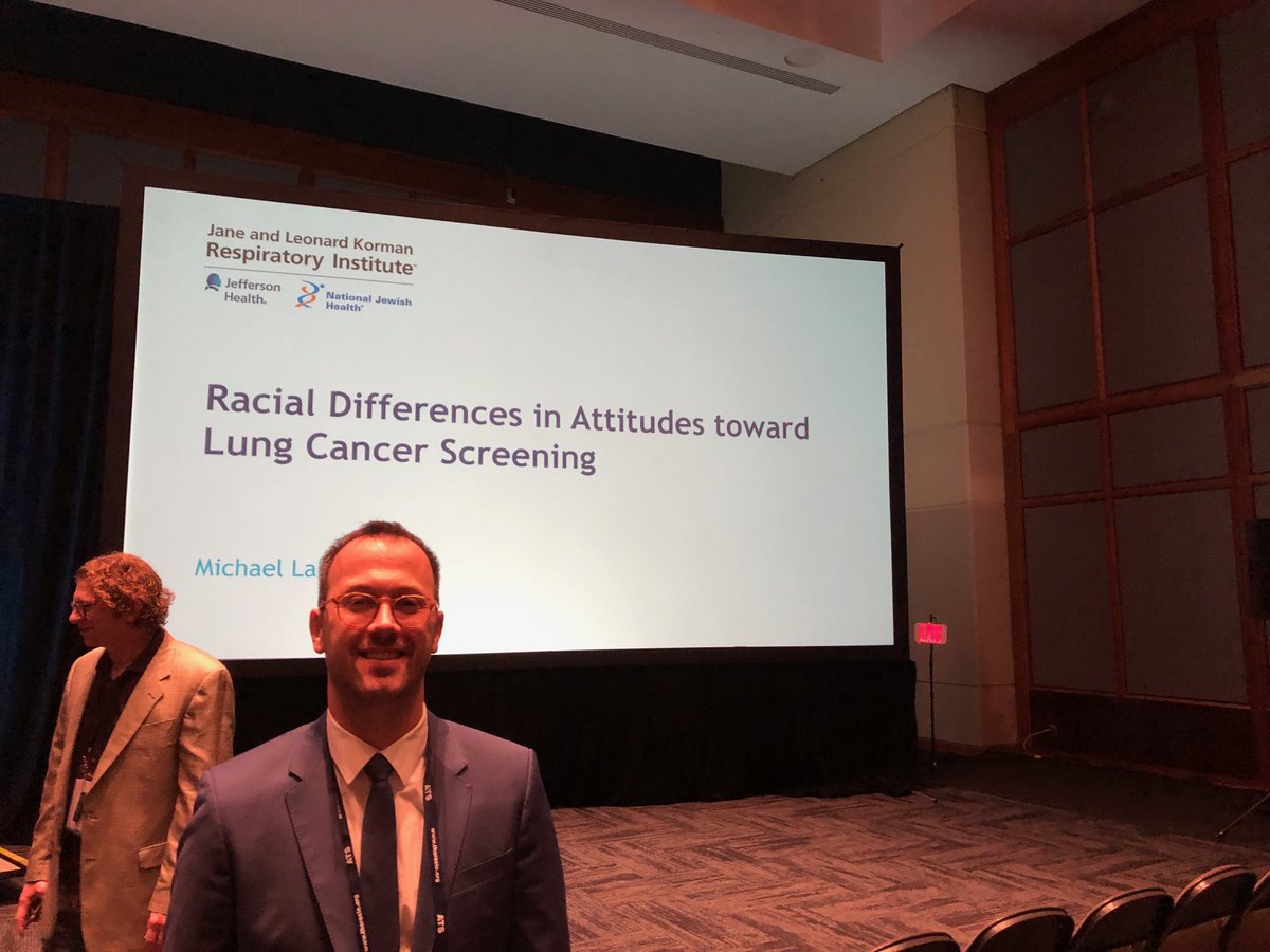 Dr. Mike Lake presenting on Racial Differences in Attitudes towards Lung Cancer Screening ⁦@TJUHospital⁩ ⁦@JeffIMchiefs⁩  #reducedisparities