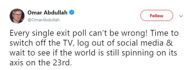 ajitpratap's tweet image. @OmarAbdullah Smart boy!

#7thPhasePoll #exitpollresults #PollofPolls #ExitPoll