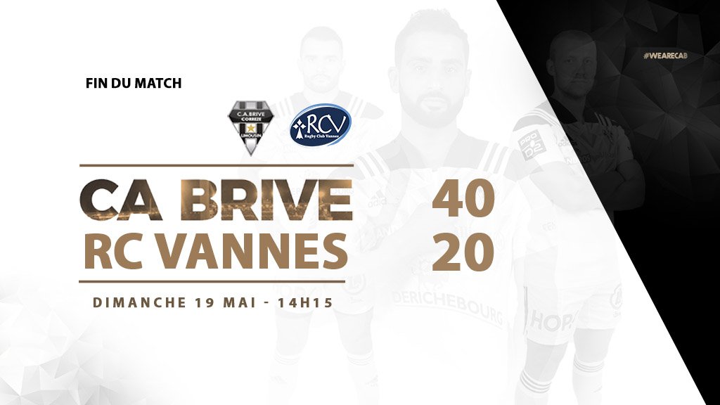 CABCLRUGBY's tweet photo. Victoire du CAB 40 à 20 qui se qualifie pour la Finale de Pro D2! 4 essais marqués par Voisin, Giorgadze, Scholes et Galala, 3 pén et 3 transf de Laranjeira et une pén et une transf d’Olding. Rendez-vous à Pau le weekend prochain !
#ENROUTEPOURPAU #CABRCV https://t.co/Yg6CLCrtFK