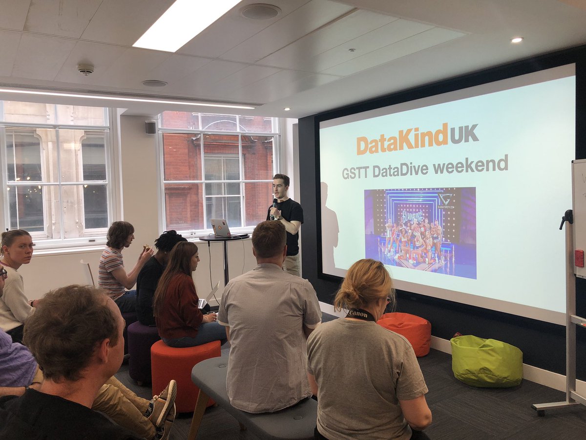 Front row seats for the final presentation. Some really interesting finding from an amazing weekend! #datadive