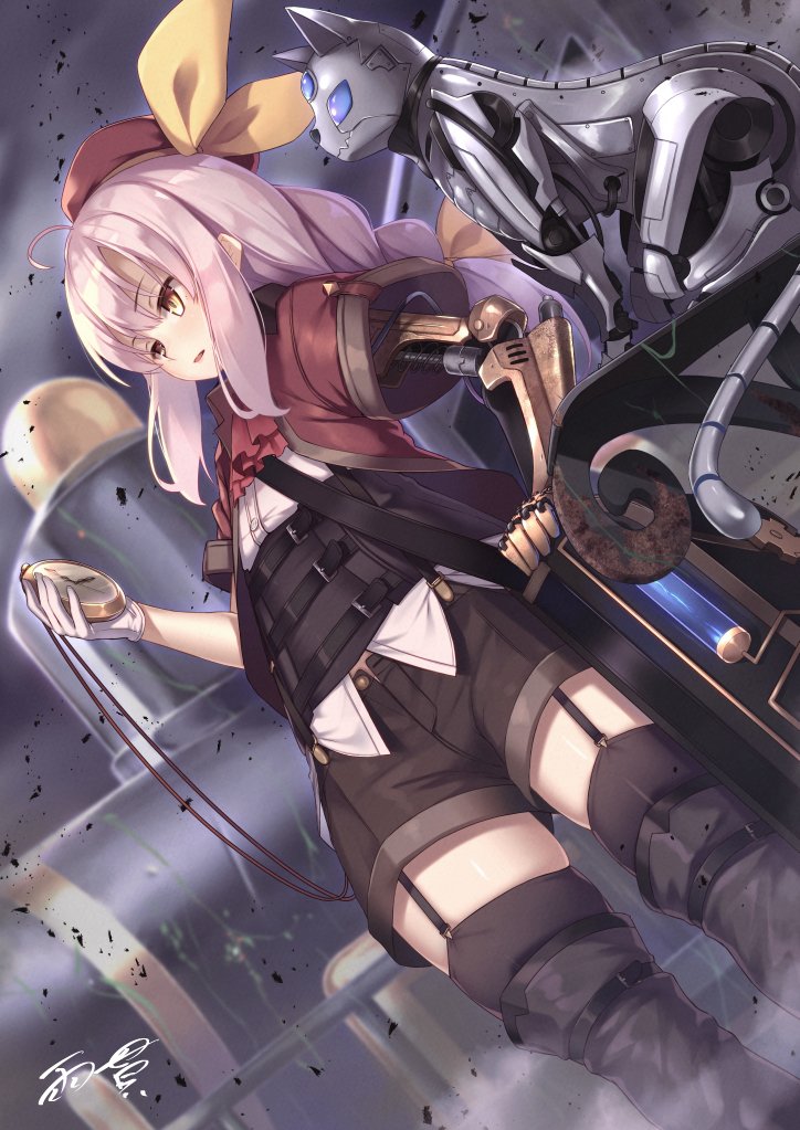 スチームパンクなさすらい人 機械猫が相棒 雨貫さんのイラスト