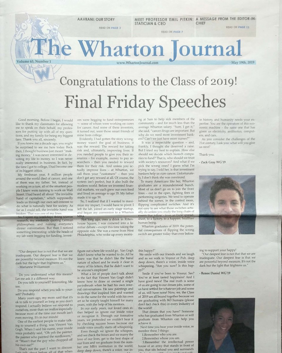 The Graduation Edition is out.  Congratulations to the Class of 2019!