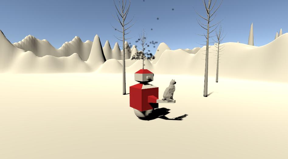 Barbossa404's tweet photo. A robot and a cat on a lonely planet where only batteries grow - Careful: Let the cat fall off and its game over for the robot https://t.co/HiPTLYKJ8z