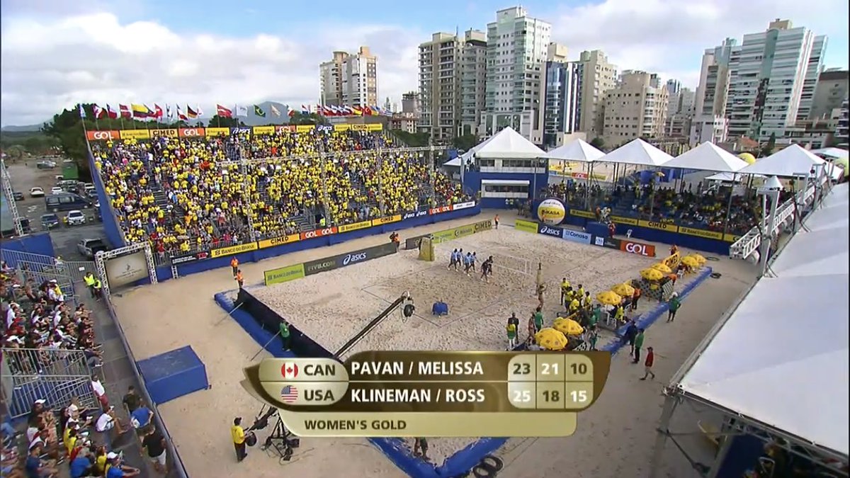 srice514's tweet photo. Congratulations on a solid end to that third set to beat Canada once again for the gold medal @AprilRossBeach @alixklineman! #ATeam 🇺🇸 🥇 https://t.co/gZAuyCOUES